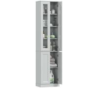 Homcom Tall Bathroom Storage Cabinet, 6-Tier Bathroom Cabinet, Dusty Blue Blue