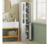 Homcom Tall Bathroom Storage Cabinet, 6-Tier Bathroom Cabinet, White