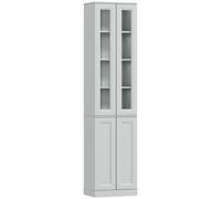 HOMCOM Tall Bathroom Storage Cabinet, 6-Tier Slim Bathroom Cabinet with Adjustable Shelf, 4 Soft-Close Doors, Dusty Blue