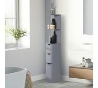 Homcom Tall Bathroom Cabinet W/ Shelf, Drawers, Grey, Grey