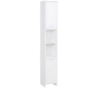 HOMCOM Tall Bathroom Storage Cabinet with Three-position Adjustable Shelves Free Standing Storage Cabinet For Neutral Style, Hallway White Aosom UK