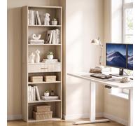 Homcom Tall Bookcase With Cubes, 7-Tier Bookshelf With Drawer, Oak