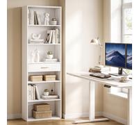 Homcom Tall Bookcase With Cubes, 7-Tier Bookshelf With Drawer, White