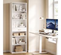 Homcom Tall Bookcase With Cubes, 7-Tier Bookshelf With Drawer, White White