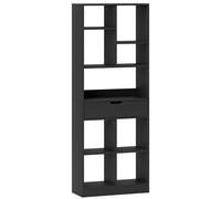 HOMCOM Tall Bookshelf with Drawer, Freestanding Bookcase for Bedroom, Living Room, Home Office, Black