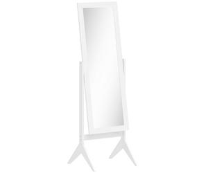 HOMCOM Tall Freestanding Dressing Mirror, Bedroom Full-Length Mirror with Adjustable Angle, 148x47cm, White Aosom UK