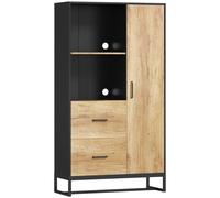 HOMCOM Tall Kitchen Cupboard, Freestanding Kitchen Pantry Cabinet with Adjustable Shelves, Drawers and Soft Close Door, 160cm