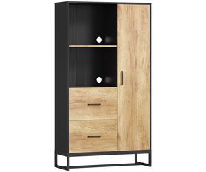 HOMCOM Tall Kitchen Cupboard, Freestanding Kitchen Pantry Cabinet with Adjustable Shelves, Drawers and Soft Close Door, 160cm