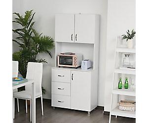 Homcom Tall Kitchen Storage Wooden Cabinet with Open Space