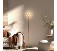 Homcom Tall Standing Lamp With Dandelion Like Lampshade In Gold Gold