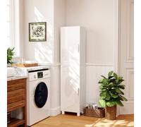 Homcom Tall Storage Cabinet With Adjustable Shelves And Double Doors In White White