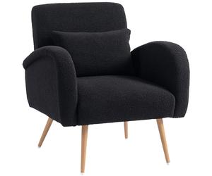 HOMCOM Teddy Fleece Accent Chair - Black