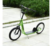 HOMCOM Teen Kids Stunt Scooter Kick Scooter Adjustable Ride On 16 Inch Rubber Tyres in Green HOMCOM Green