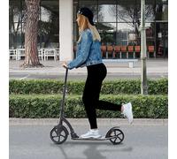 Homcom Teen Adult Aluminium Foldable Kick Scooter, Black