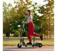 HOMCOM Teens Adult Ride on Powered Scooter with Adjustable Seat & Brake in Black HOMCOM Black