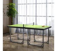 HOMCOM 6ft Table Tennis Table, Ping Pong Table with Net, Foldable and Portable Ping Pong Set for Indoor Outdoor Use, Easy Assemble, Midsize, Green