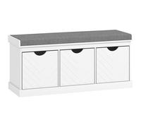 HOMCOM Three-Drawer Shoe Bench, with Seat - White