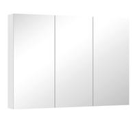 HOMCOM Three-Mirror Bathroom Storage Cabinet - White