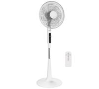 HOMCOM Three Mode Pedestal Fan, with Insect Repellant Box and LED Panel - White
