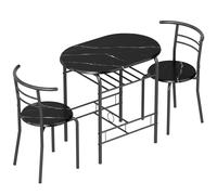 HOMCOM Three-Piece Compact Dining Set - Black