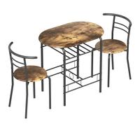 HOMCOM Three-Piece Compact Dining Set - Rustic Brown