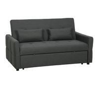 HOMCOM Three-Way Two-Seater Sofa Bed - Charcoal Grey
