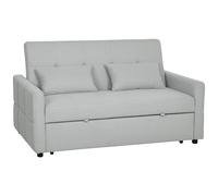HOMCOM Three-Way Two-Seater Sofa Bed - Light Grey