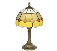 Homcom Tiffany-Style Table Lamp For Bedroom, Bulb Not Included In Yellow Yellow