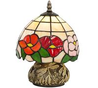 HOMCOM Tiffany-Style Table Lamp with Sculpted Dragonfly Base Multi-Coloured