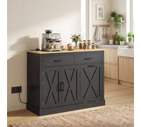 Homcom Tilt Out Trash Cabinet With Charging Station And Storage, Black