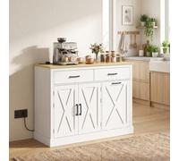 Homcom Tilt Out Trash Cabinet With Charging Station And Storage, White