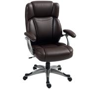 HOMCOM Tilting Executive Office Chair, PU Leather Desk Chair, Brown, Brown