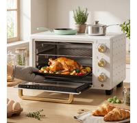 Homcom Toaster Oven 21L Electric Grill With Adjustable Temperature, White White