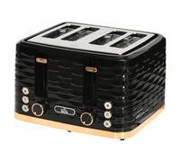 HOMCOM Toaster with 4 Slot, 7 Browning Levels, 1600W, Black Ripple