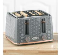 HOMCOM Toaster with 4 Slot, 7 Browning Levels, 1600W Honeycomb - 29.3L x 27.6W x 18.9Hcm - Grey