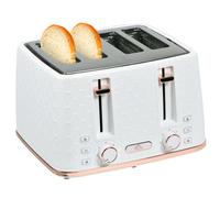 Homcom Toaster With 4 Slot, 7 Browning Levels, 1600W, White Honeycomb