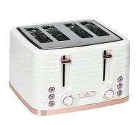 Homcom Toaster With 4 Slot, 7 Browning Levels, 1600W, White Ripple