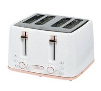 HOMCOM Toaster with 4 Slot - 7 Browning Levels - 1600W - Honeycomb - White | TJ Hughes