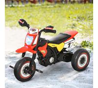 HOMCOM Trike for Kids, Toddler Pedal Motorcycle, Kids Ride On Tricycle Early Learning w/Music Lights Handlebar Stickers Exercise Boys Girls Gift for 18-36 Months Red
