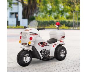 Homcom Toddlers Electric Pp Motorcycle Ride On Trike White