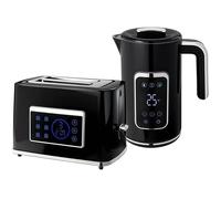 HOMCOM Touch Screen Kettle and Toaster Set - Black