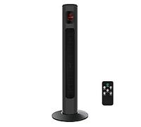 HOMCOM 38'' Freestanding Tower Fan, 3 Speed & Mode Settings, 12h Timer, 70 Degree Oscillation, LED Control Panel, Remote Control, Dark Grey Aosom UK