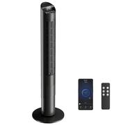 HOMCOM Tower Fan for Bedroom, 40 inch, 7 m/s Powerful Velocity, Standing Floor Fan with 65° Oscillating, 4 Modes, 6 Speeds, APP Remote Control, 12 Hour Timer, LED Display, Black