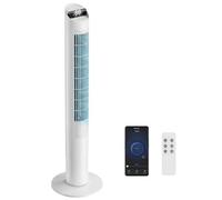 HOMCOM Tower Fan for Bedroom, 40 inch, 7 m/s Powerful Velocity, Standing Floor Fan with 65° Oscillating, 4 Modes, 6 Speeds, APP Remote Control, 12 Hour Timer, LED Display, White