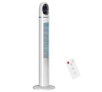 HOMCOM Tower Fan for Bedroom, 44 inch, 5.7 m/s Powerful Velocity, Standing Floor Fan with 70° Oscillating, 3 Modes, 3 Speeds, 24 Hour Timer, LED Display and Remote Control, White