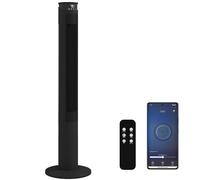 HOMCOM Tower Fan for Bedroom, 46 inch, 6 m/s Powerful Velocity, Standing Floor Fan with 65° Oscillating, 4 Modes, 3 Speeds, APP Remote Control, 12 Hour Timer, LED Display, Black