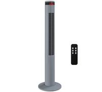 HOMCOM Tower Fan for Bedroom, 46 inch, 6 m/s Powerful Velocity, Standing Floor Fan with 70° Oscillating, 4 Modes, 3 Speeds, Remote Control, 12 Hour Timer, LED Display, Grey