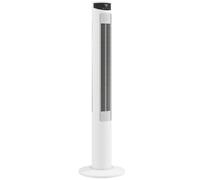 HOMCOM Tower Fan with WiFi Control Standing Floor Fan with Remote Control 116 cm White