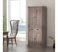 HOMCOM Traditional Colonial Freestanding Kitchen Pantry Cupboard Storage Cabinet in Brown HOMCOM Brown