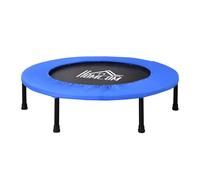 HOMCOM 81cm Fitness Trampoline Exercise, Max Load 100 KG, Blue Black - Blue - 91cm x 91cm x 22.5cm